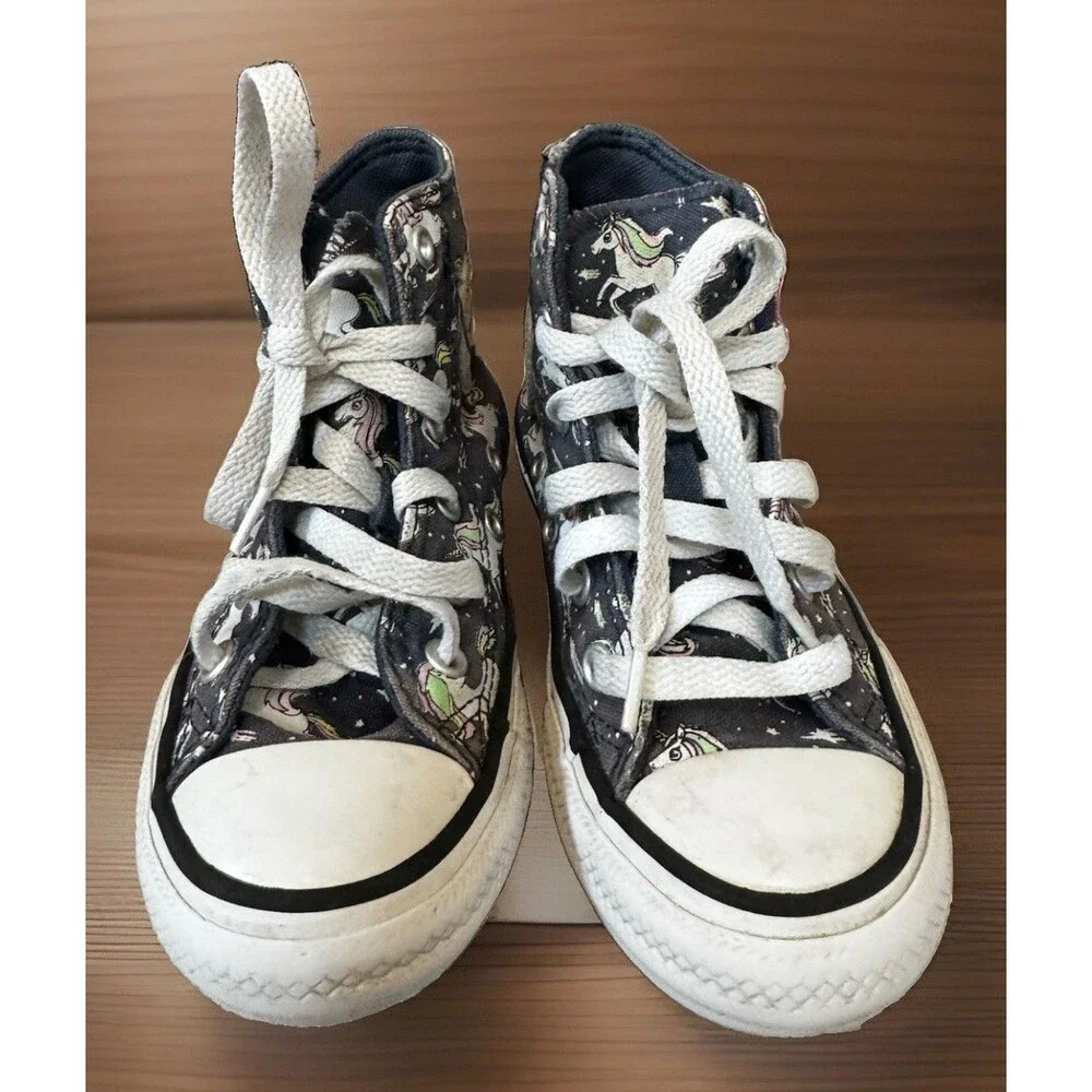 Converse Chuck Taylor All Star Sneakers Girls 11 Navy Unicorn Hi Top Lace Up